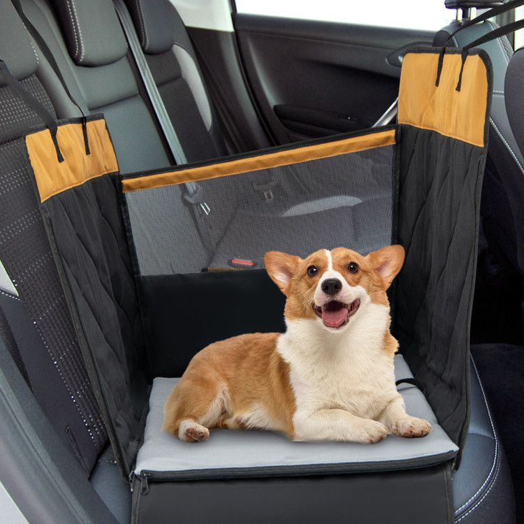 Dog Car Seat Cover for Small and Medium Dogs with Mesh Window - DelightsDownSouth