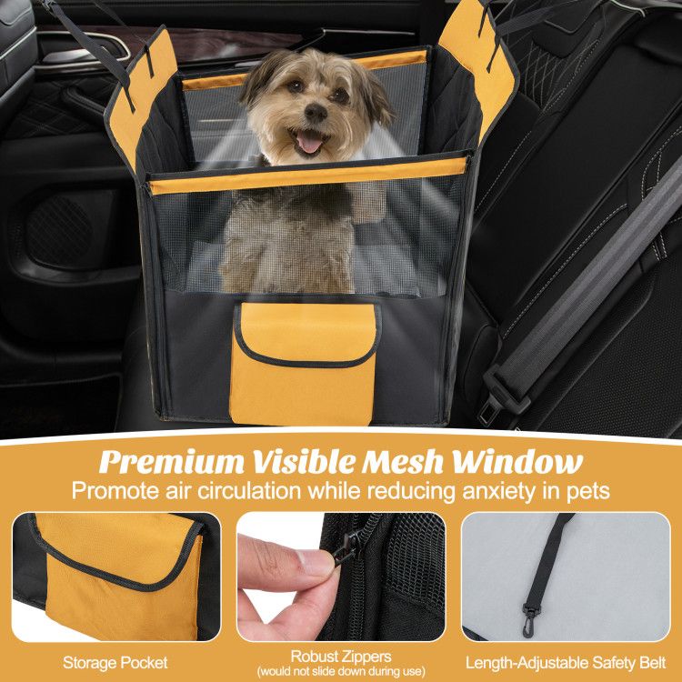 Dog Car Seat Cover for Small and Medium Dogs with Mesh Window - DelightsDownSouth