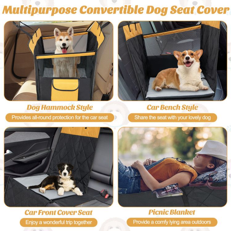 Dog Car Seat Cover for Small and Medium Dogs with Mesh Window - DelightsDownSouth