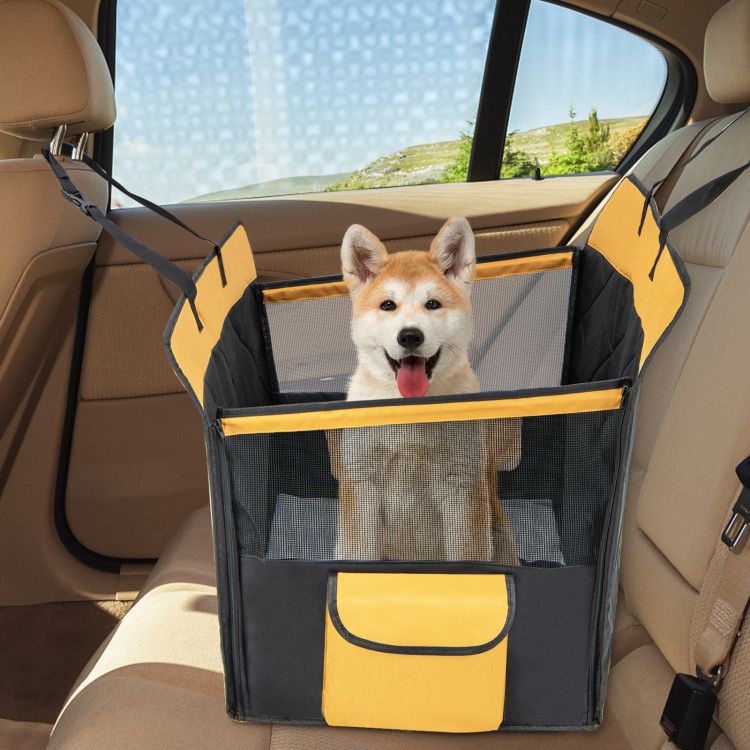Dog Car Seat Cover for Small and Medium Dogs with Mesh Window - DelightsDownSouth