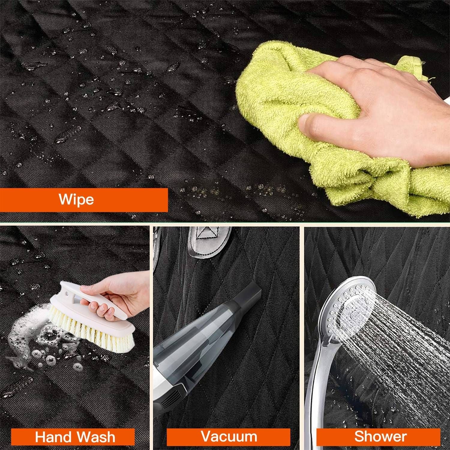 Dog Car Seat Cover Waterproof Scratchproof Pet Car Rear Protector Mat Pet Back Seat Cover with Dog Seat Belt for Car Truck SUV - DelightsDownSouth