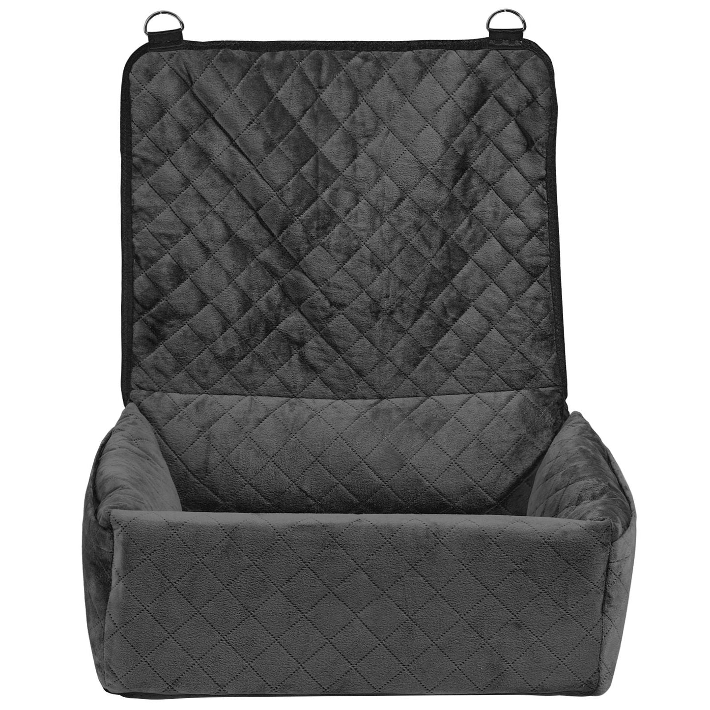 Dog Car Seat, Dog Booster Seat for Car with A Storage Pocket, Clip - On Safety Leash, Sponge and PP Cotton Filling, Dog Car Bed for Small & Medium Dog up to 40lbs, Black - DelightsDownSouth