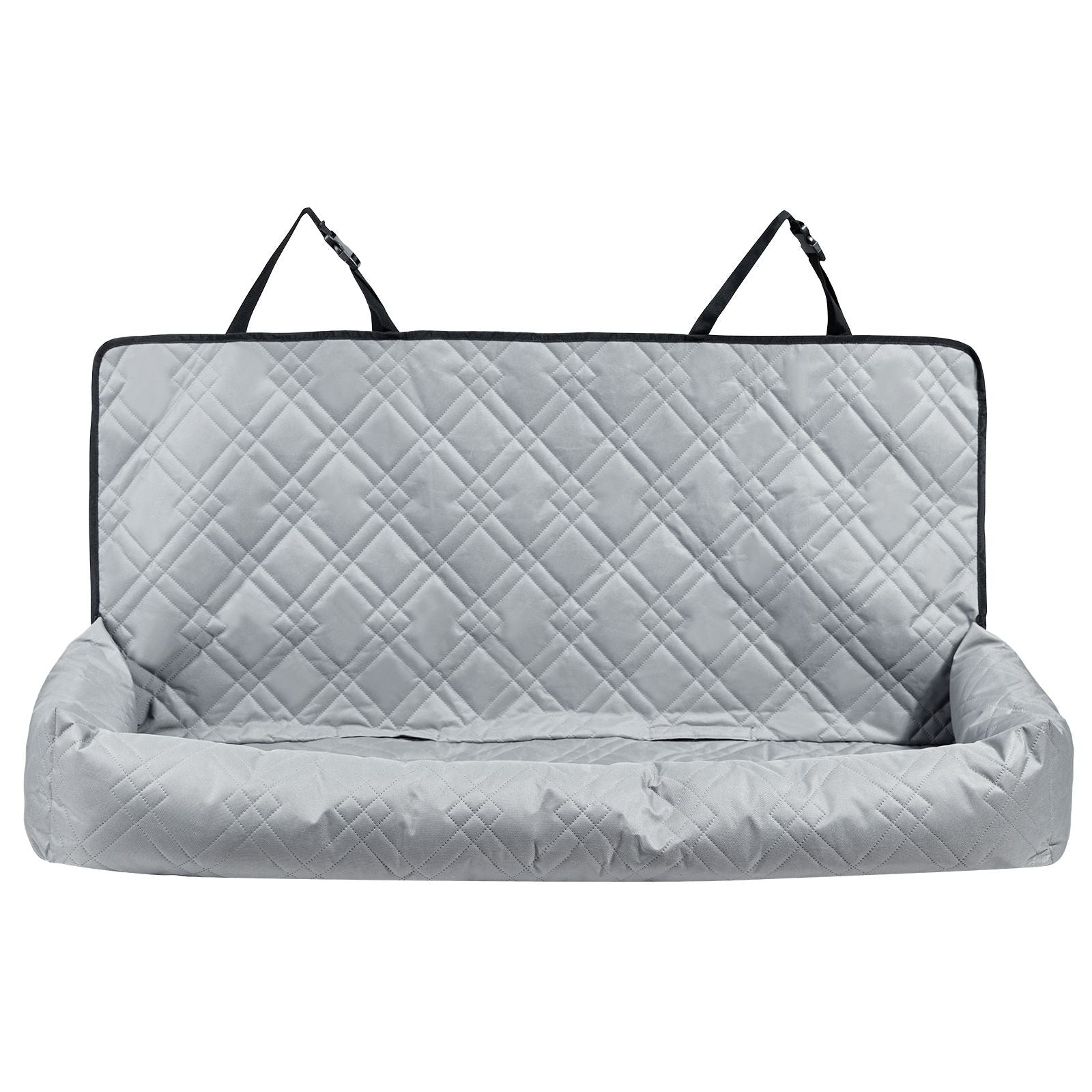Dog Car Seat, Waterproof Dog Booster Seat for Car, Pet Car Seat with Clip - On Safety Leash, PP Cotton Filling, Dog Car Bed for Medium & Large Dog up to 100 lbs, Gray - DelightsDownSouth