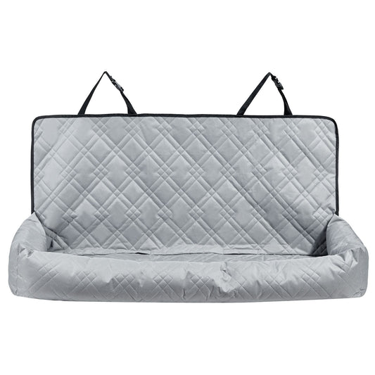Dog Car Seat, Waterproof Dog Booster Seat for Car, Pet Car Seat with Clip - On Safety Leash, PP Cotton Filling, Dog Car Bed for Medium & Large Dog up to 100 lbs, Gray - DelightsDownSouth