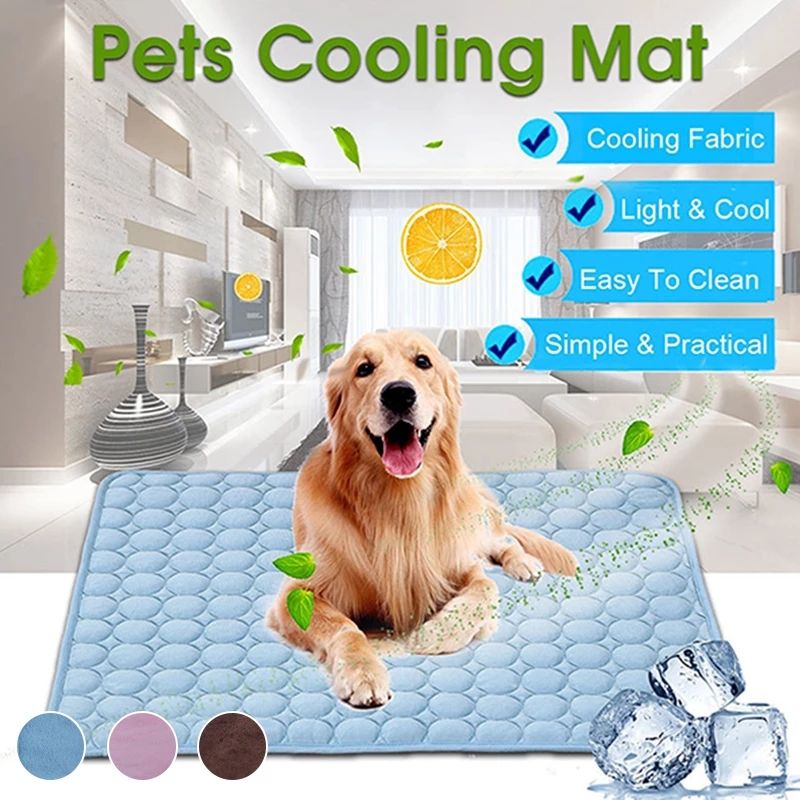 Dog Mat Cooling Summer Pad Mat For Dogs Cat Blanket Sofa Breathable Pet Dog Bed Summer Washable For Small Medium Large Dogs Car - DelightsDownSouth