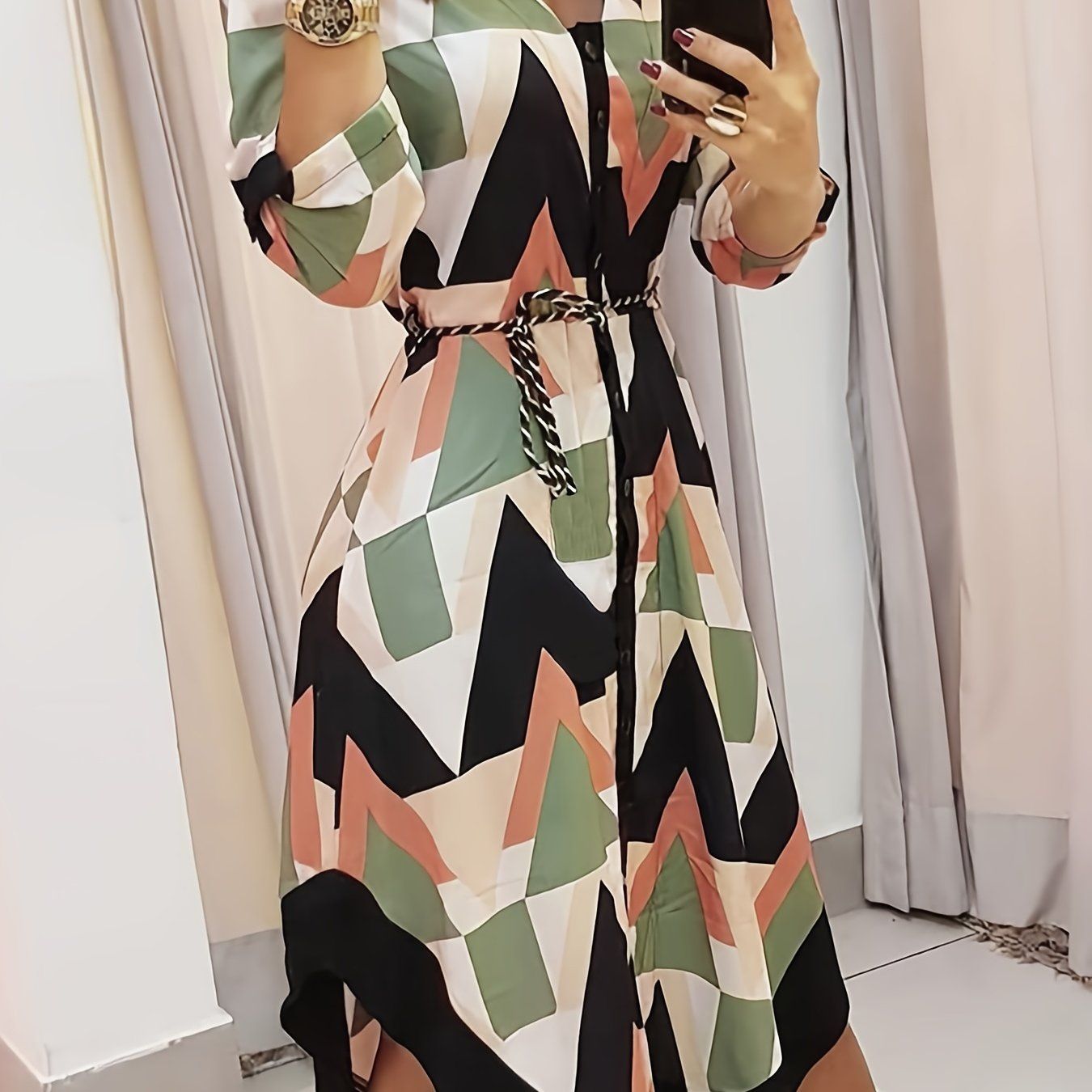 Elegant Summer High Waist Fashion Ditsy Floral Print Dress; Slim Temperament Maxi Dresses; Women's Clothing - DelightsDownSouth