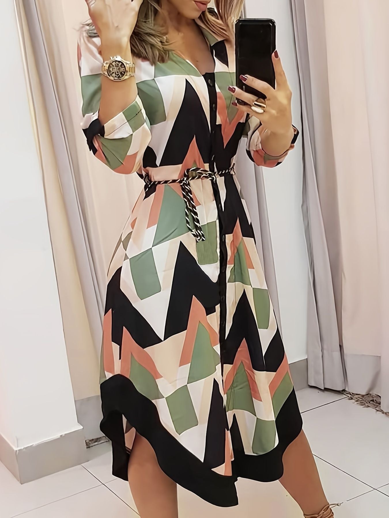 Elegant Summer High Waist Fashion Ditsy Floral Print Dress; Slim Temperament Maxi Dresses; Women's Clothing - DelightsDownSouth