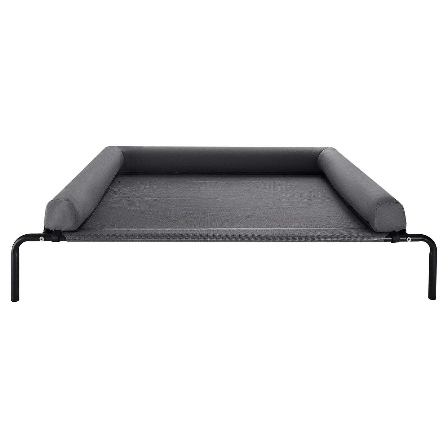 Elevated Dog Bed for Large Dogs, Portable Raised Dog Cot with Washable Pillow, Indoor & Outdoor Pet Cooling Raised Hammock Bed with Steel Metal Frame and Breathable Teslin Mesh, XL, Gray - DelightsDownSouth