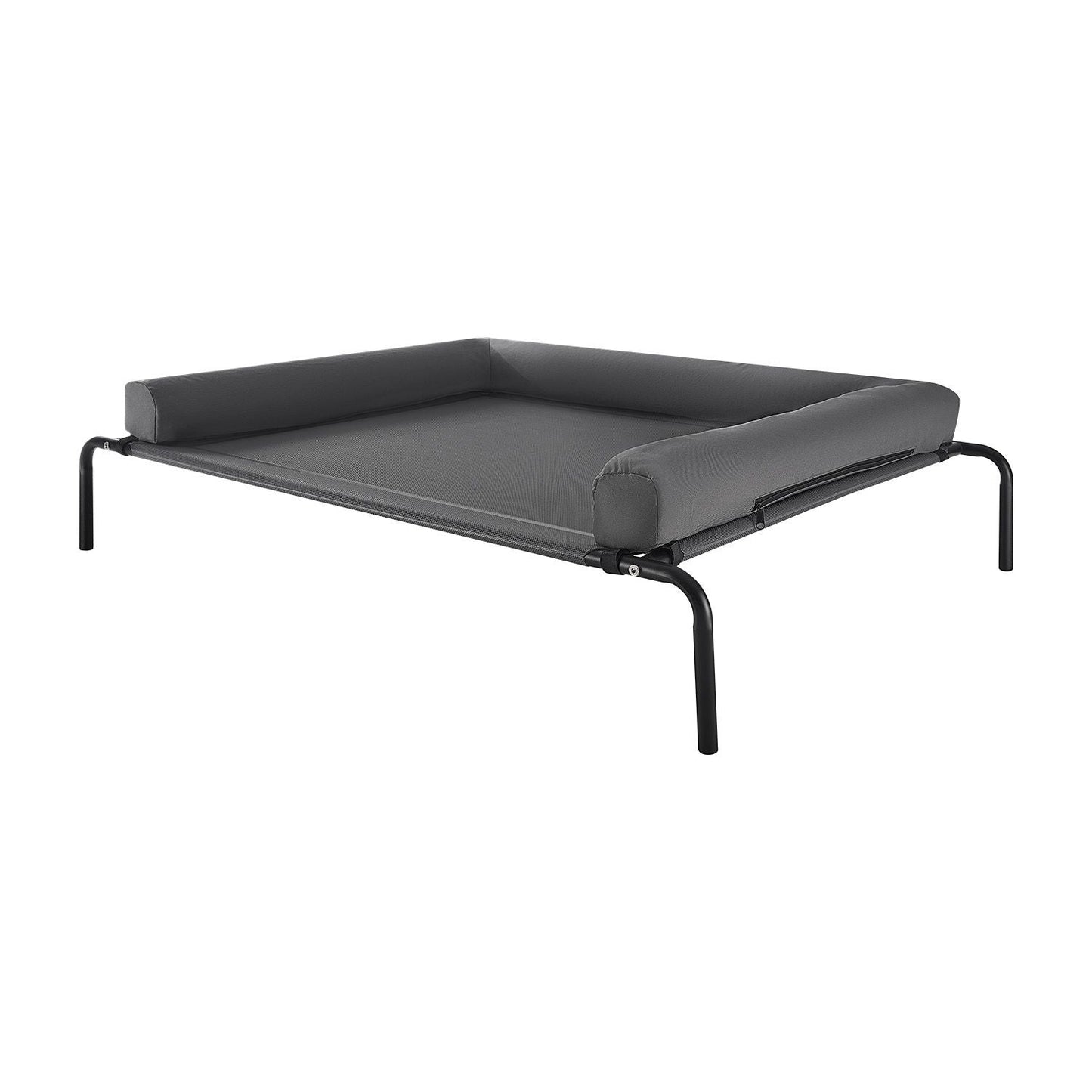 Elevated Dog Bed for Large Dogs, Portable Raised Dog Cot with Washable Pillow, Indoor & Outdoor Pet Cooling Raised Hammock Bed with Steel Metal Frame and Breathable Teslin Mesh, XL, Gray - DelightsDownSouth