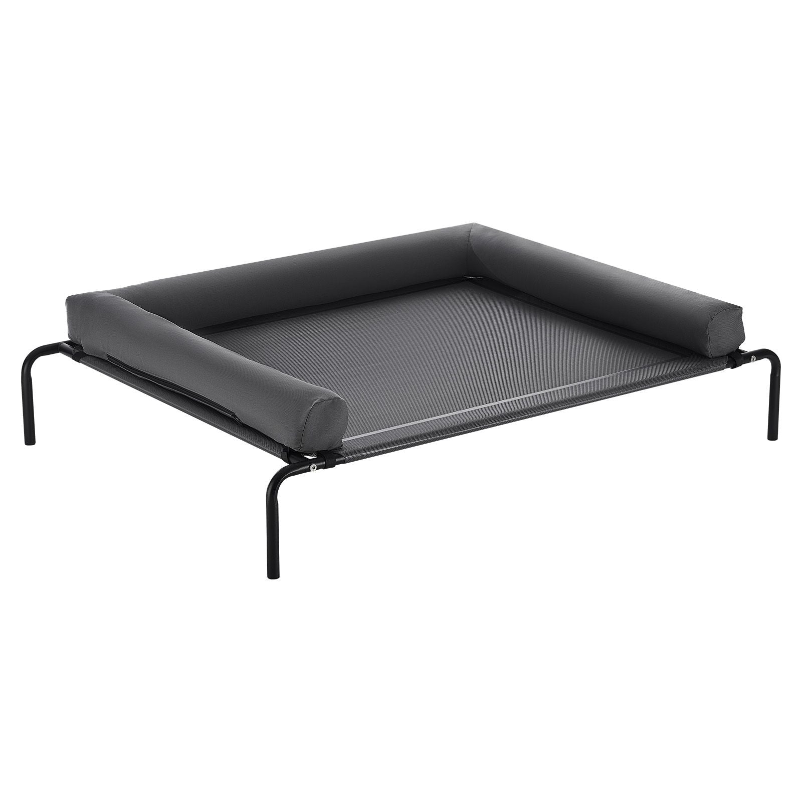 Elevated Dog Bed for Large Dogs, Portable Raised Dog Cot with Washable Pillow, Indoor & Outdoor Pet Cooling Raised Hammock Bed with Steel Metal Frame and Breathable Teslin Mesh, XL, Gray - DelightsDownSouth