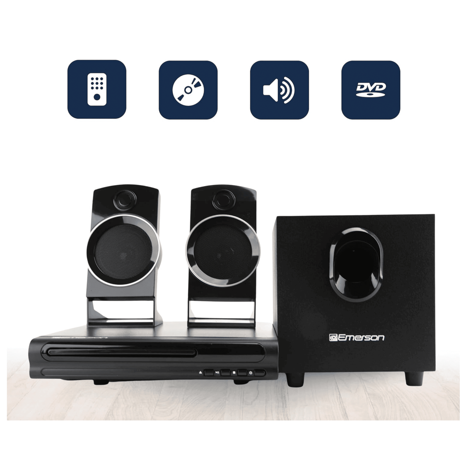 Emerson Speaker Surround Sound System & 2.1 Channel Home Theater DVD Player - DelightsDownSouth