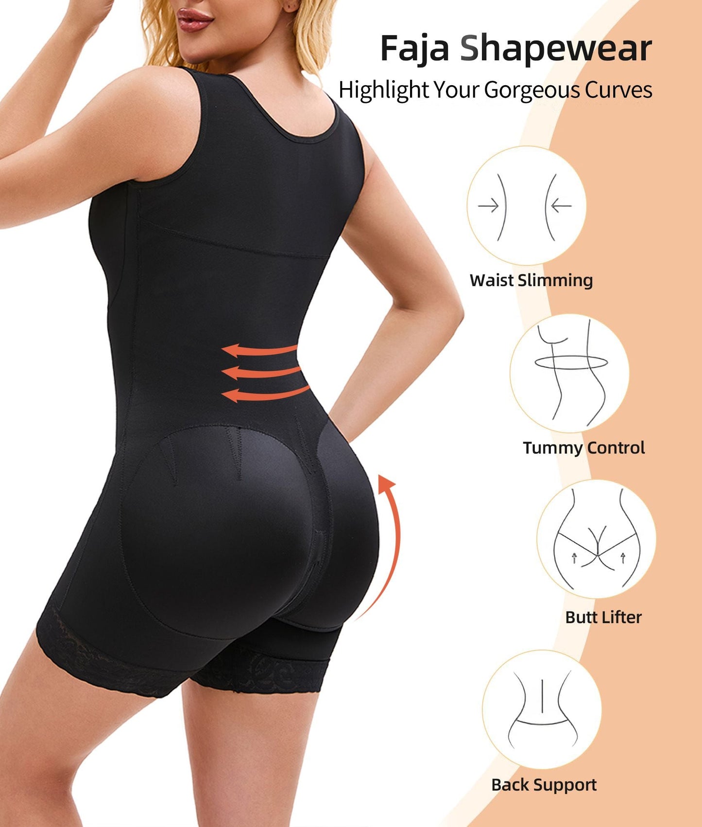 Fajas Colombianas Shapewear for Women Tummy Control Post Surgery Full Body Shaper Butt Lifter with Zipper Crotch skimsbodysuits solleonnewfajascurve elegant figure fajas melibelt bodysuitfajashaper - DelightsDownSouth