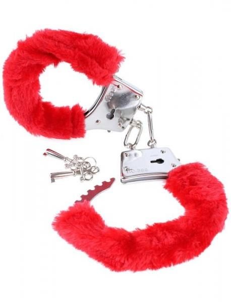 Fetish Fantasy Beginners Furry Cuffs Red - DelightsDownSouth