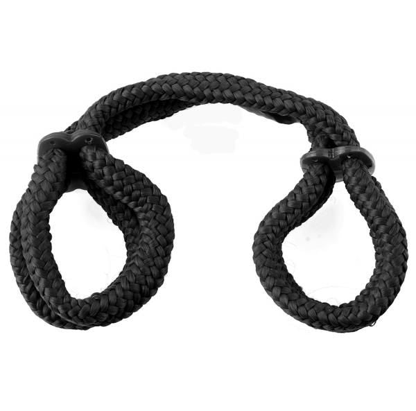 Fetish Fantasy Silk Rope Love Cuffs Black - DelightsDownSouth
