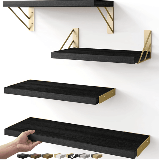 Floating Shelves for Bedroom Decor, Wall Shelves for Storage, Wall Mounted Rustic Wood Floating Shelf for Books,Corner Shelf for Bathroom,Kitchen,Living RooM - DelightsDownSouth