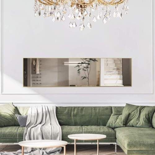 Floor Standing Mirror, Wall Mirror with Stand Aluminum Alloy Thin Frame,21''*64'',Black - rect - DelightsDownSouth