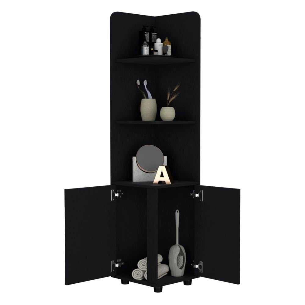 Freestanding Cabinet Kairatu , Bathroom, Black - DelightsDownSouth