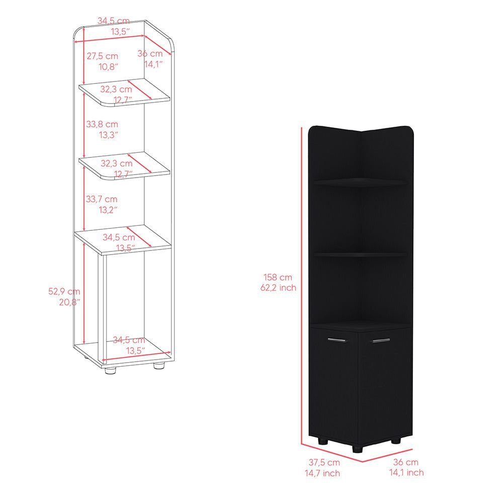 Freestanding Cabinet Kairatu , Bathroom, Black - DelightsDownSouth