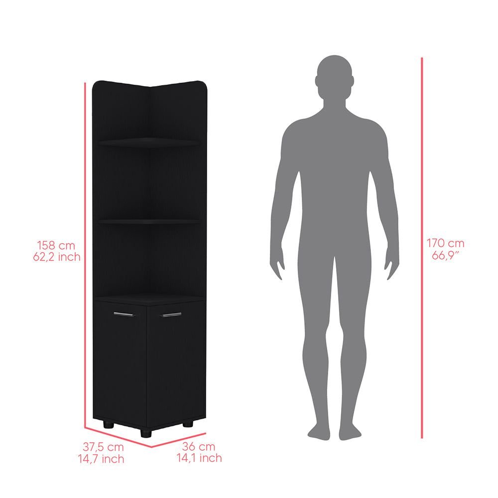 Freestanding Cabinet Kairatu , Bathroom, Black - DelightsDownSouth
