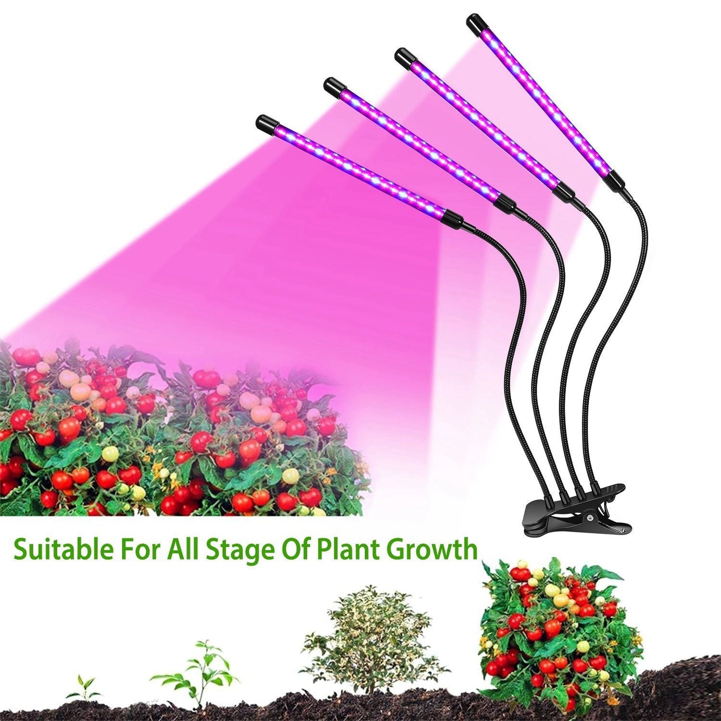 Grow Lights for Indoor Plants, iMounTEK 80W 80 LEDs Plant Lights with Red Blue Full Spectrum 10 Dimmable Level - DelightsDownSouth