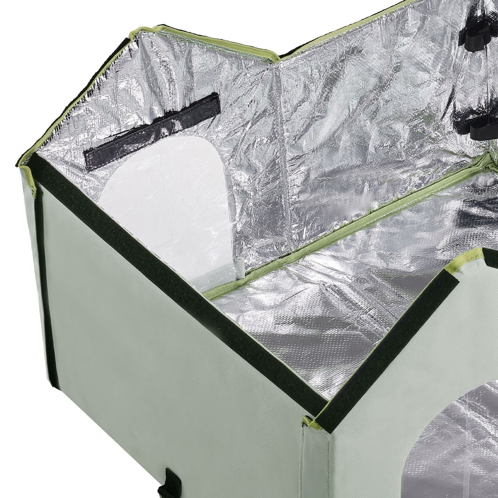 Heated Cat House, Outdoor Kitty Shelter with Adjustable Temperature and Timer, 600D Oxford Cloth Foldable Cat Shelter with Heated Pad for Winter to Stay Warm and Cozy, Green (Large) - DelightsDownSouth