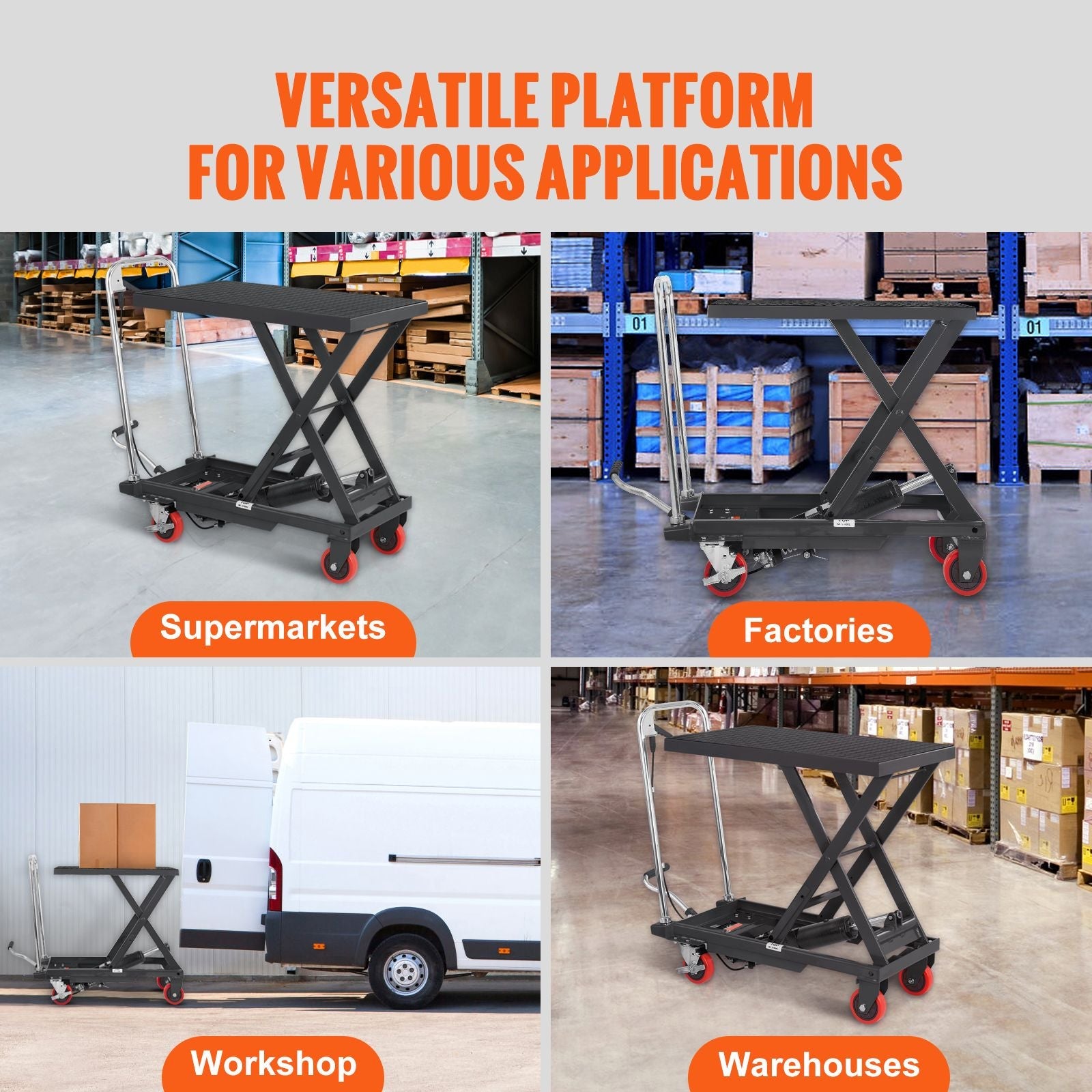 Hydraulic Lift Table Cart, 500lbs Capacity 28.5" Lifting Height, Manual Single Scissor Lift Table with 4 Wheels and Non - slip Pad, Hydraulic Scissor Cart for Material Handling, Black - DelightsDownSouth
