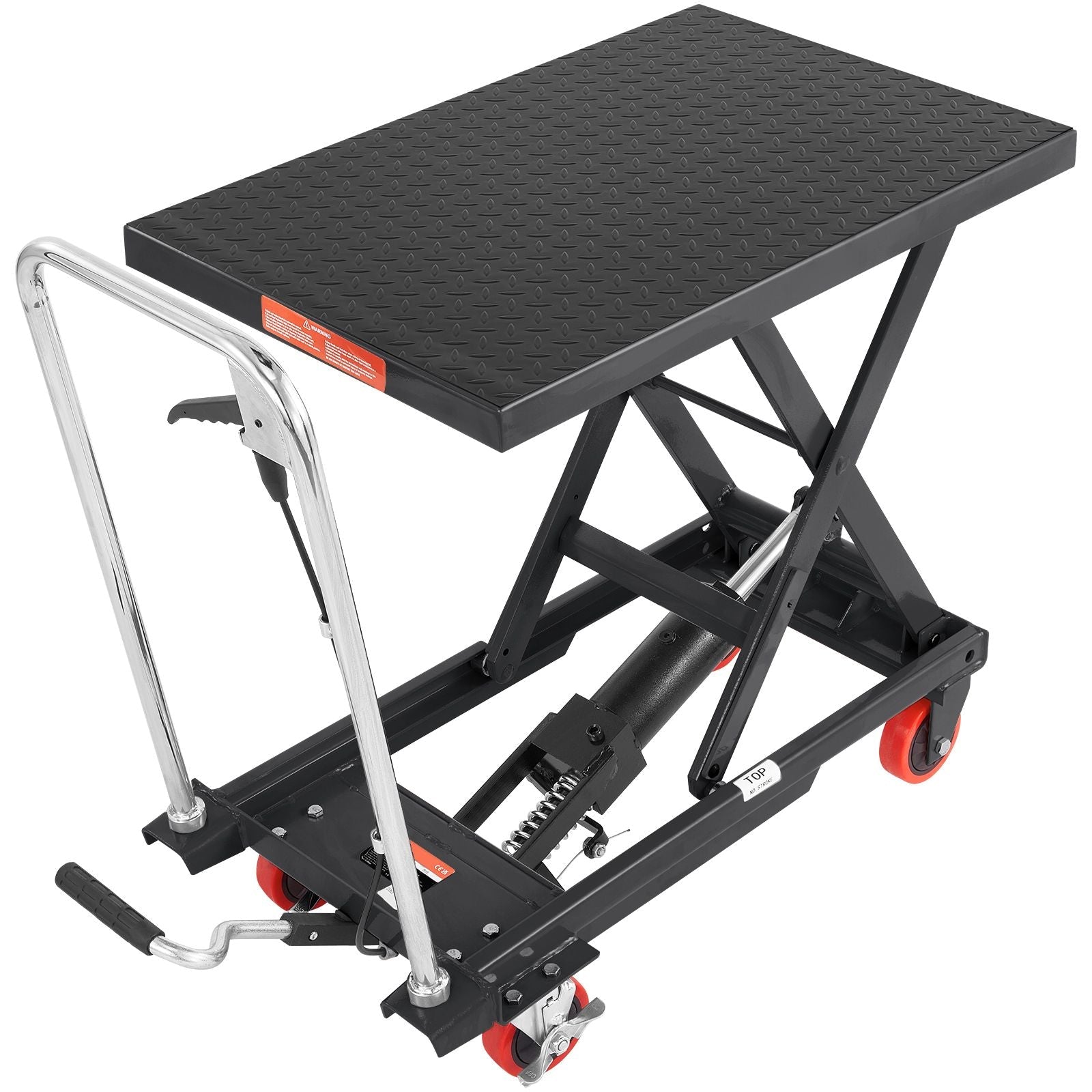 Hydraulic Lift Table Cart, 500lbs Capacity 28.5" Lifting Height, Manual Single Scissor Lift Table with 4 Wheels and Non - slip Pad, Hydraulic Scissor Cart for Material Handling, Black - DelightsDownSouth