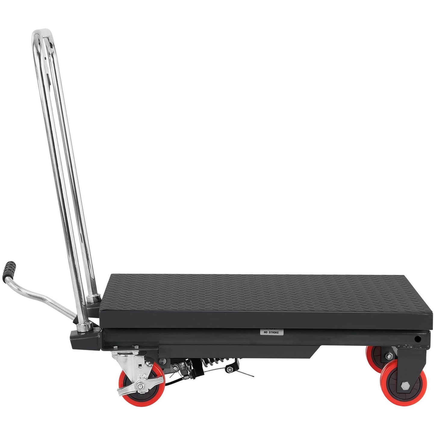 Hydraulic Lift Table Cart, 500lbs Capacity 28.5" Lifting Height, Manual Single Scissor Lift Table with 4 Wheels and Non - slip Pad, Hydraulic Scissor Cart for Material Handling, Black - DelightsDownSouth