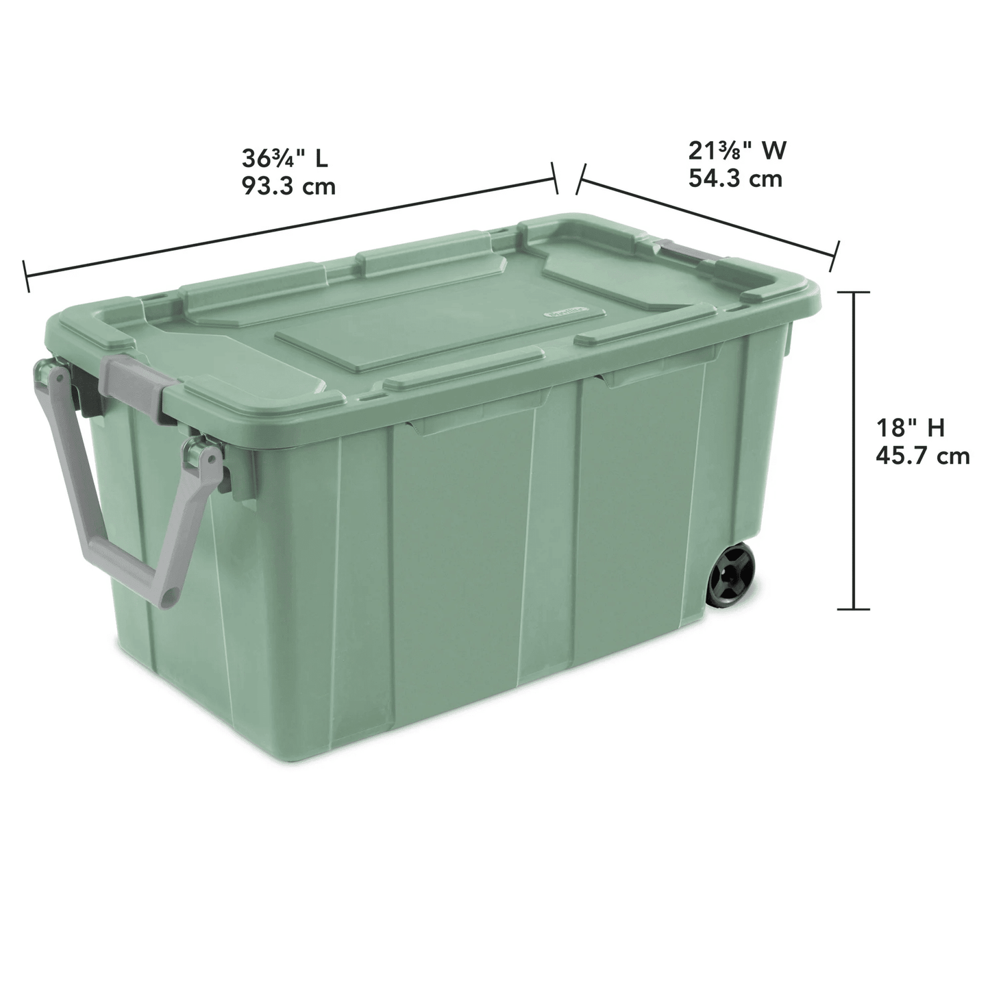 Large Wheeled Industrial Storage Bin, 40 Gallon Rugged Plastic Storage Tote with Latch Lid and Pull Handle, 2 Pack - DelightsDownSouth