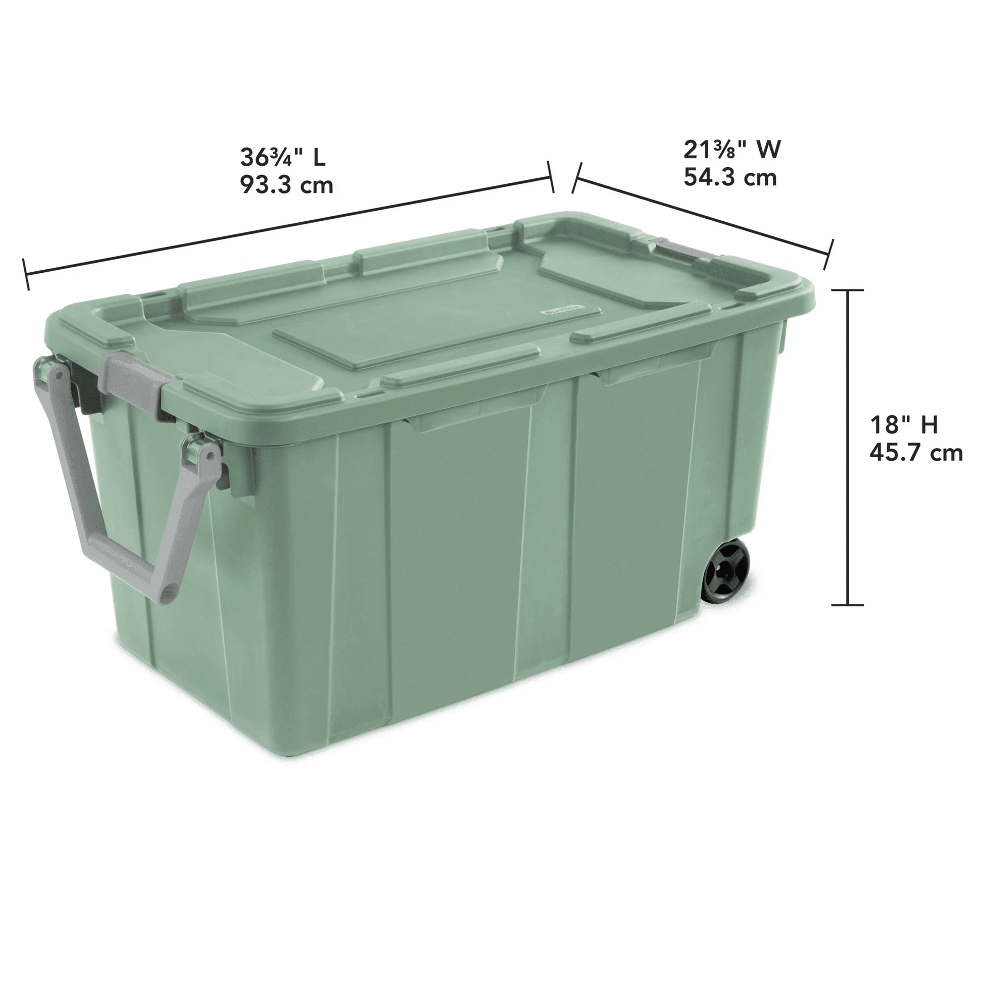 Large Wheeled Industrial Storage Bin, 40 Gallon Rugged Plastic Storage Tote with Latch Lid and Pull Handle, 2 Pack - DelightsDownSouth