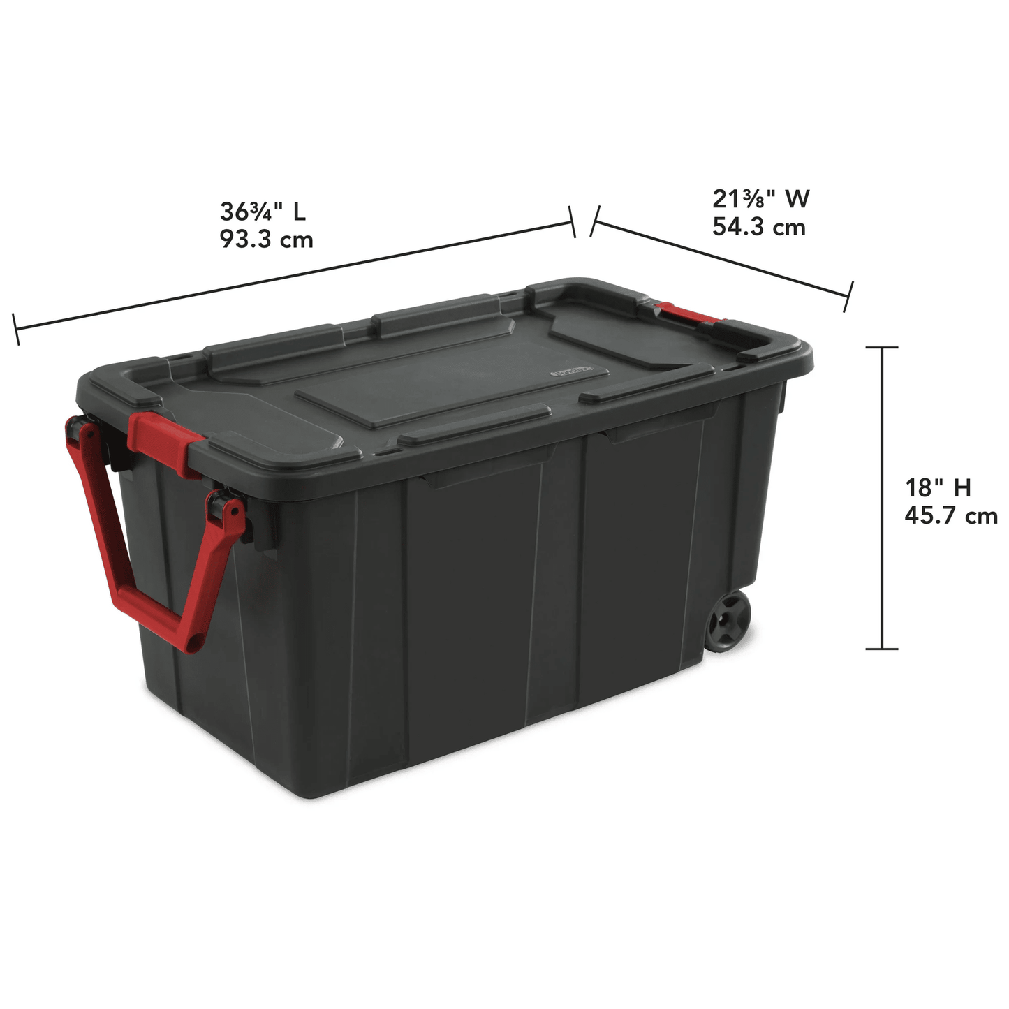 Large Wheeled Industrial Storage Bin, 40 Gallon Rugged Plastic Storage Tote with Latch Lid and Pull Handle, 2 Pack - DelightsDownSouth
