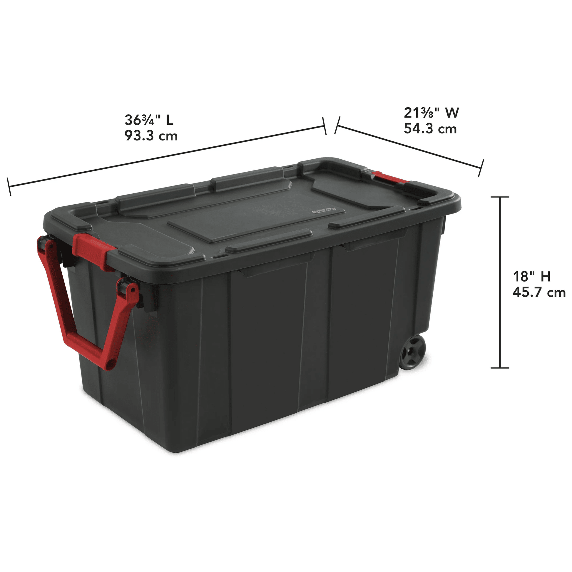 Large Wheeled Industrial Storage Bin, 40 Gallon Rugged Plastic Storage Tote with Latch Lid and Pull Handle, 2 Pack - DelightsDownSouth