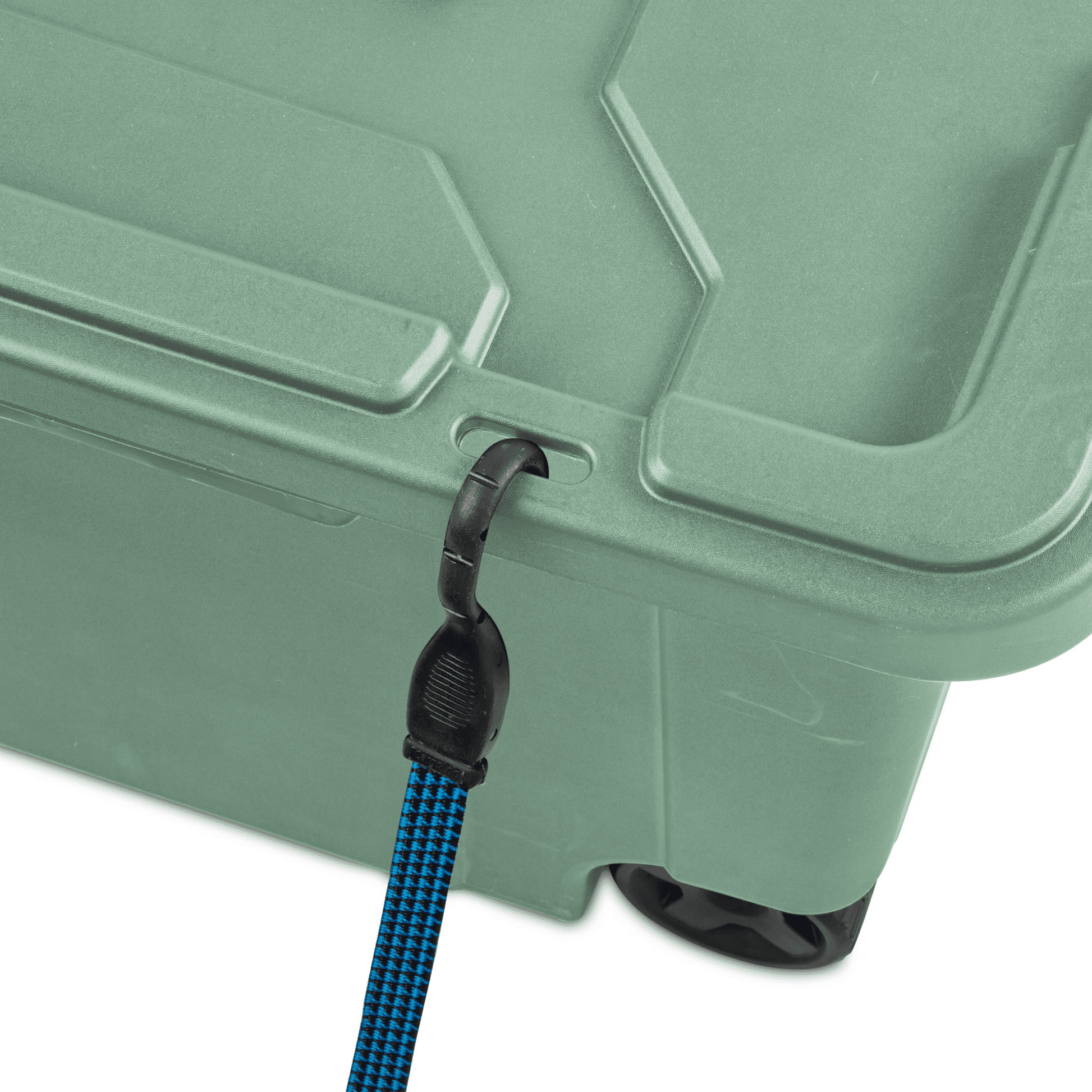 Large Wheeled Industrial Storage Bin, 40 Gallon Rugged Plastic Storage Tote with Latch Lid and Pull Handle, 2 Pack - DelightsDownSouth