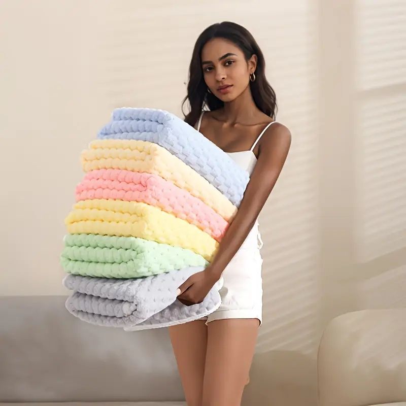 "Lifetime Durability Waffle Bath Towels - Commercial - Quality Microfiber That Lasts 300+ Washes Without Pilling or Stiffening" - DelightsDownSouth