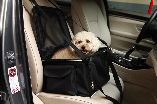 Lightweight Collapsible Safety Travel Wire Folding Pet Car Seat Carrier - DelightsDownSouth