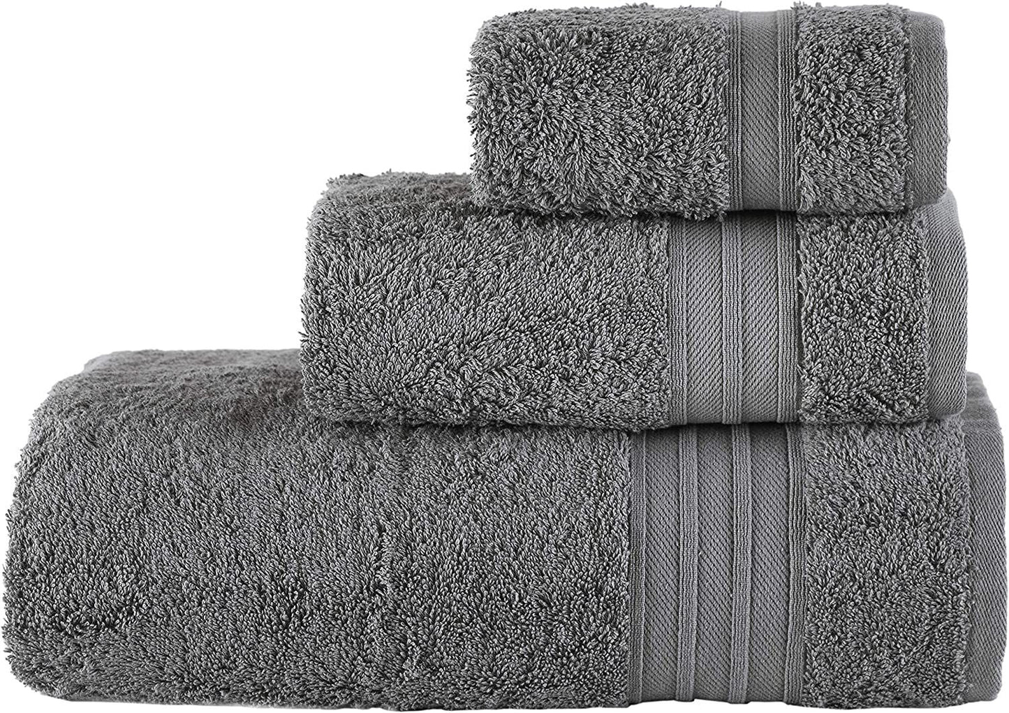Linen Bath Towel Set 3 Pieces Soft and Absorbent; Premium Quality 100% Cotton 1 Bath Towel 1 Hand Towel 1 Washcloth - DelightsDownSouth