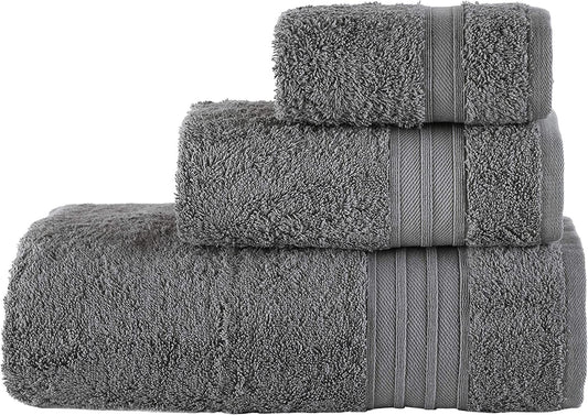 Linen Bath Towel Set 3 Pieces Soft and Absorbent; Premium Quality 100% Cotton 1 Bath Towel 1 Hand Towel 1 Washcloth - DelightsDownSouth