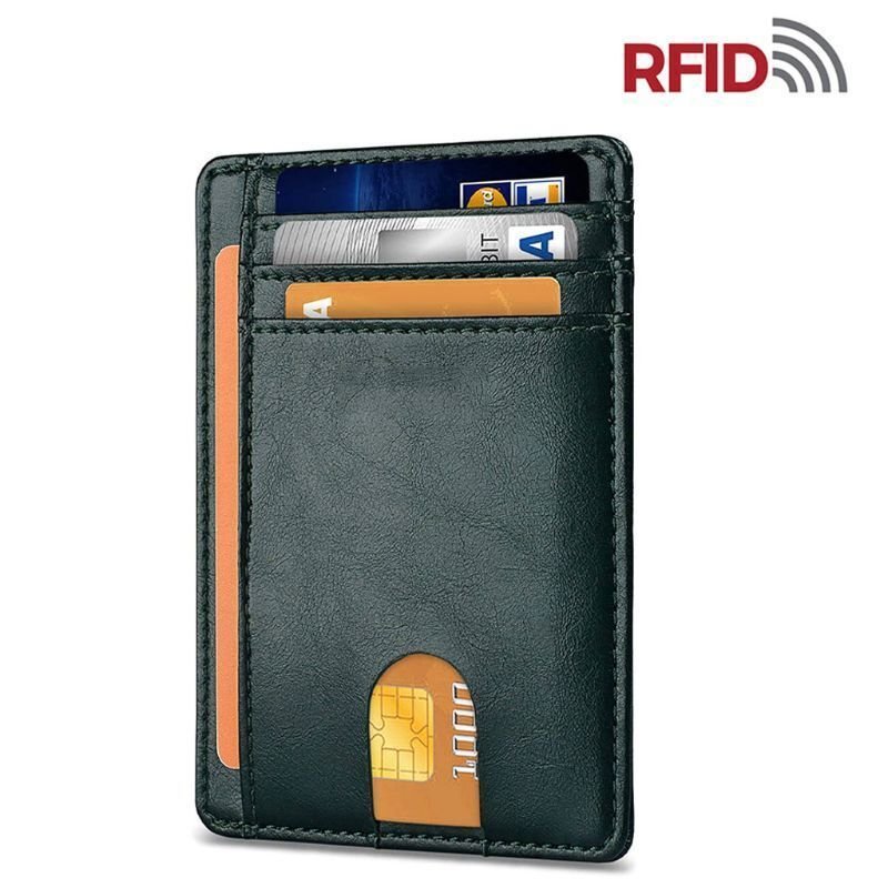 Mens Leather Slim Wallet Credit Card Holder RFID Blocking Pocket ID Money PU USA - DelightsDownSouth