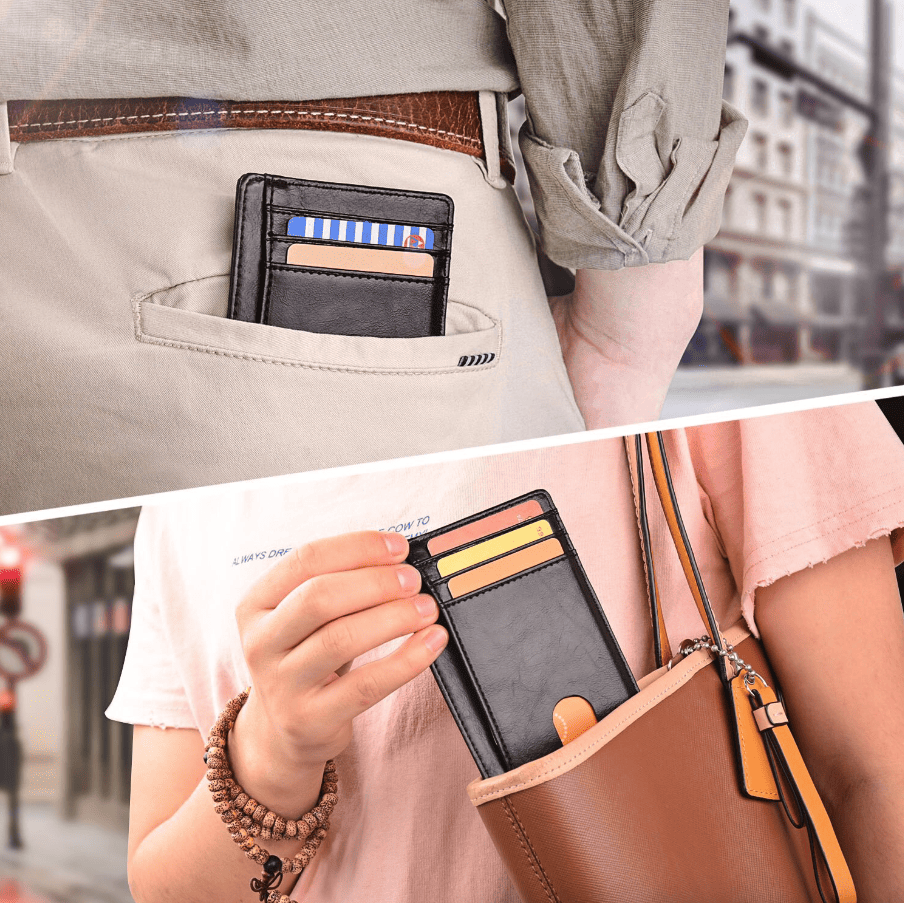 Mens Leather Slim Wallet Credit Card Holder RFID Blocking Pocket ID Money PU USA - DelightsDownSouth
