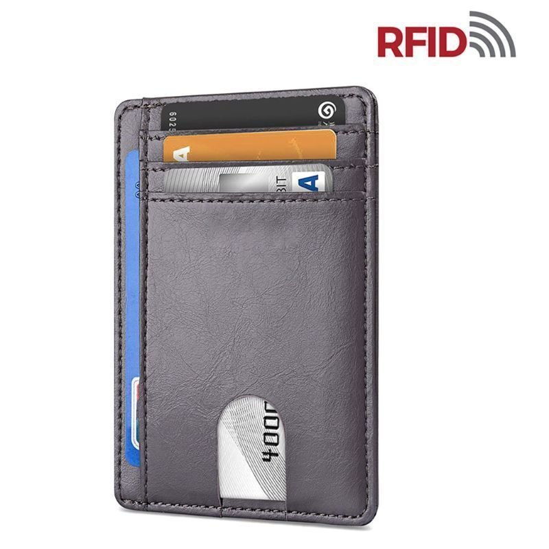 Mens Leather Slim Wallet Credit Card Holder RFID Blocking Pocket ID Money PU USA - DelightsDownSouth