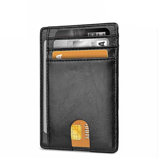 Mens Leather Slim Wallet Credit Card Holder RFID Blocking Pocket ID Money PU USA - DelightsDownSouth
