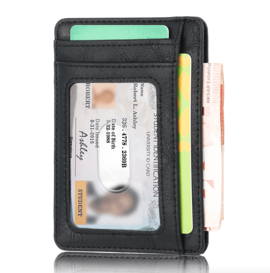 Mens Leather Slim Wallet Credit Card Holder RFID Blocking Pocket ID Money PU USA - DelightsDownSouth