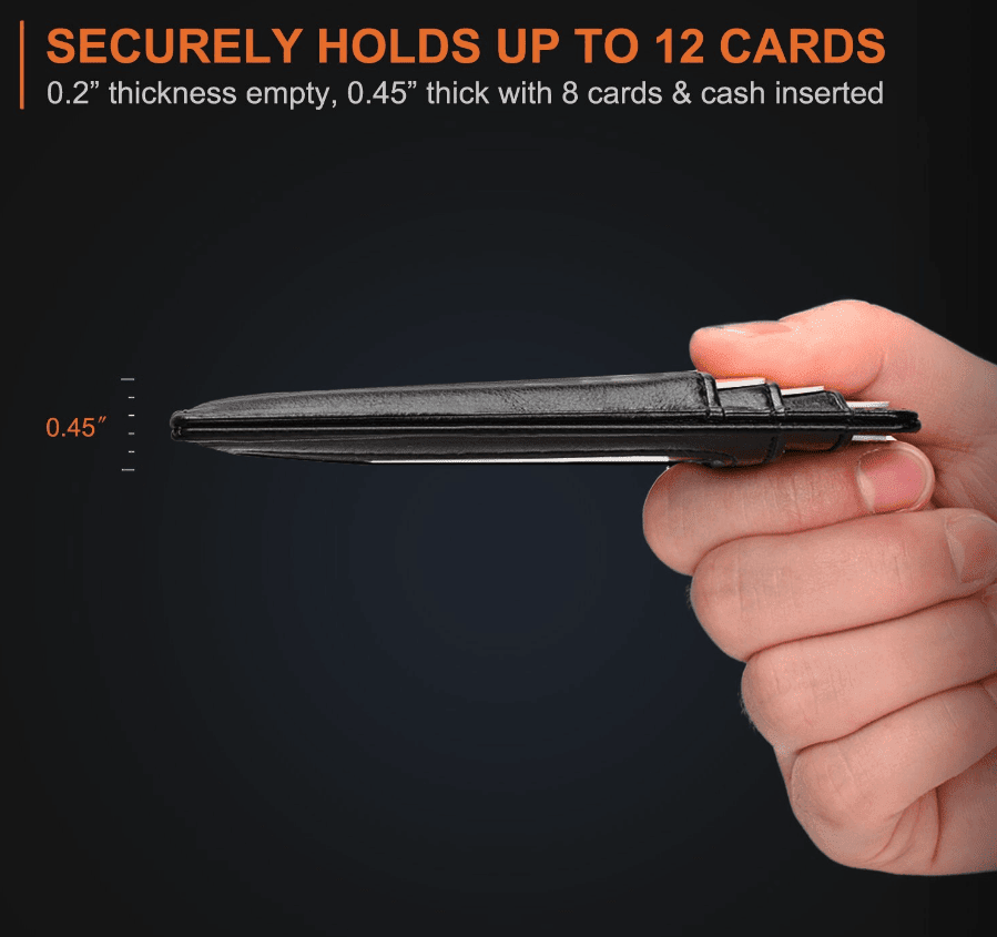 Mens Leather Slim Wallet Credit Card Holder RFID Blocking Pocket ID Money PU USA - DelightsDownSouth