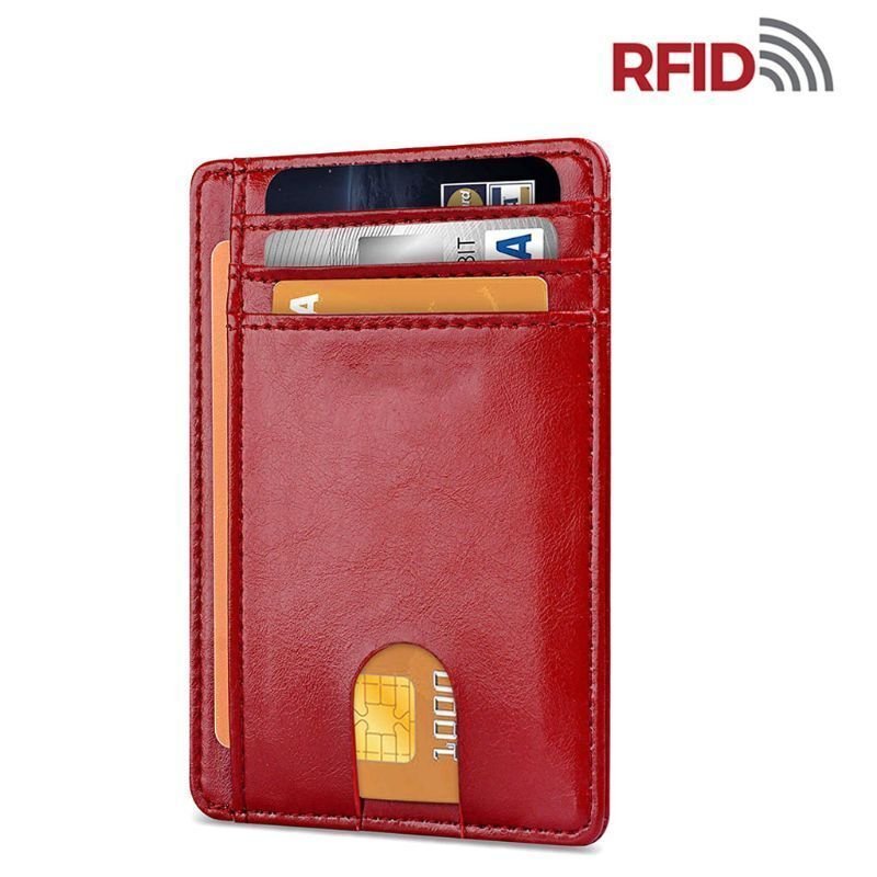 Mens Leather Slim Wallet Credit Card Holder RFID Blocking Pocket ID Money PU USA - DelightsDownSouth