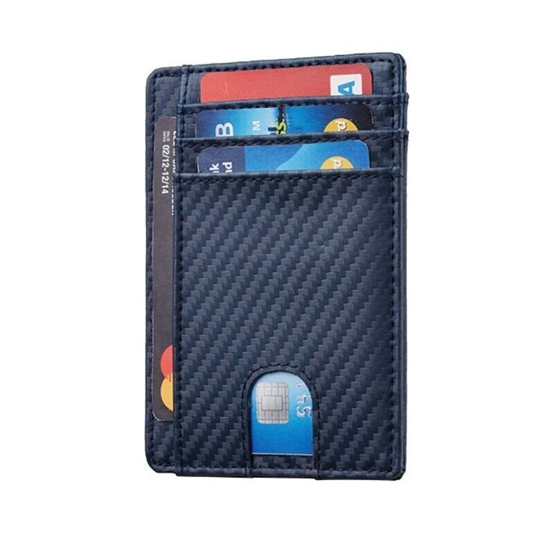 Mens Leather Slim Wallet Credit Card Holder RFID Blocking Pocket ID Money PU USA - DelightsDownSouth