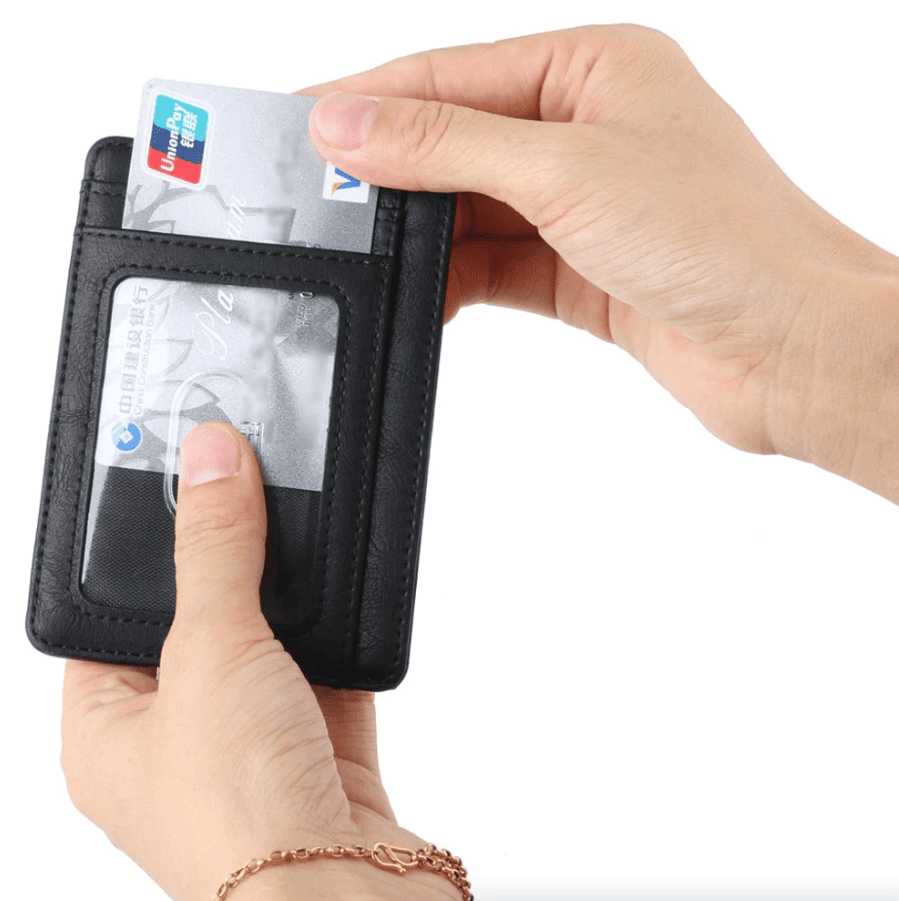 Mens Leather Slim Wallet Credit Card Holder RFID Blocking Pocket ID Money PU USA - DelightsDownSouth