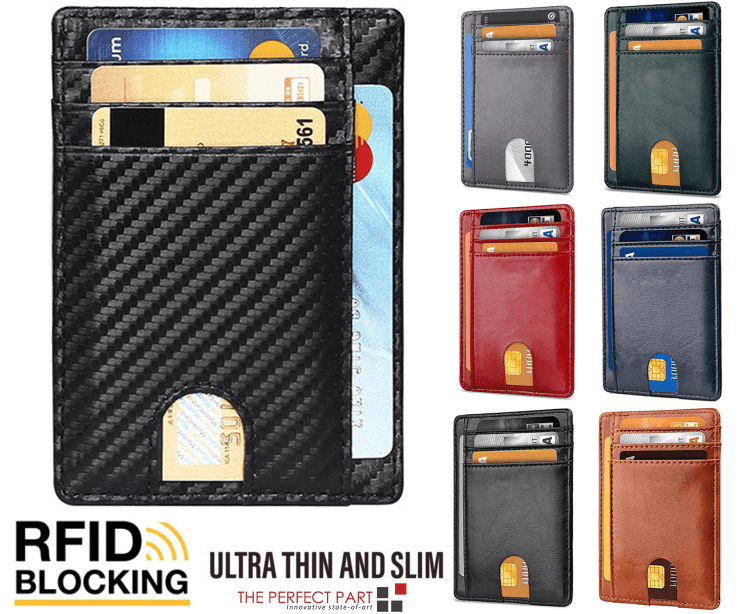 Mens Leather Slim Wallet Credit Card Holder RFID Blocking Pocket ID Money PU USA - DelightsDownSouth