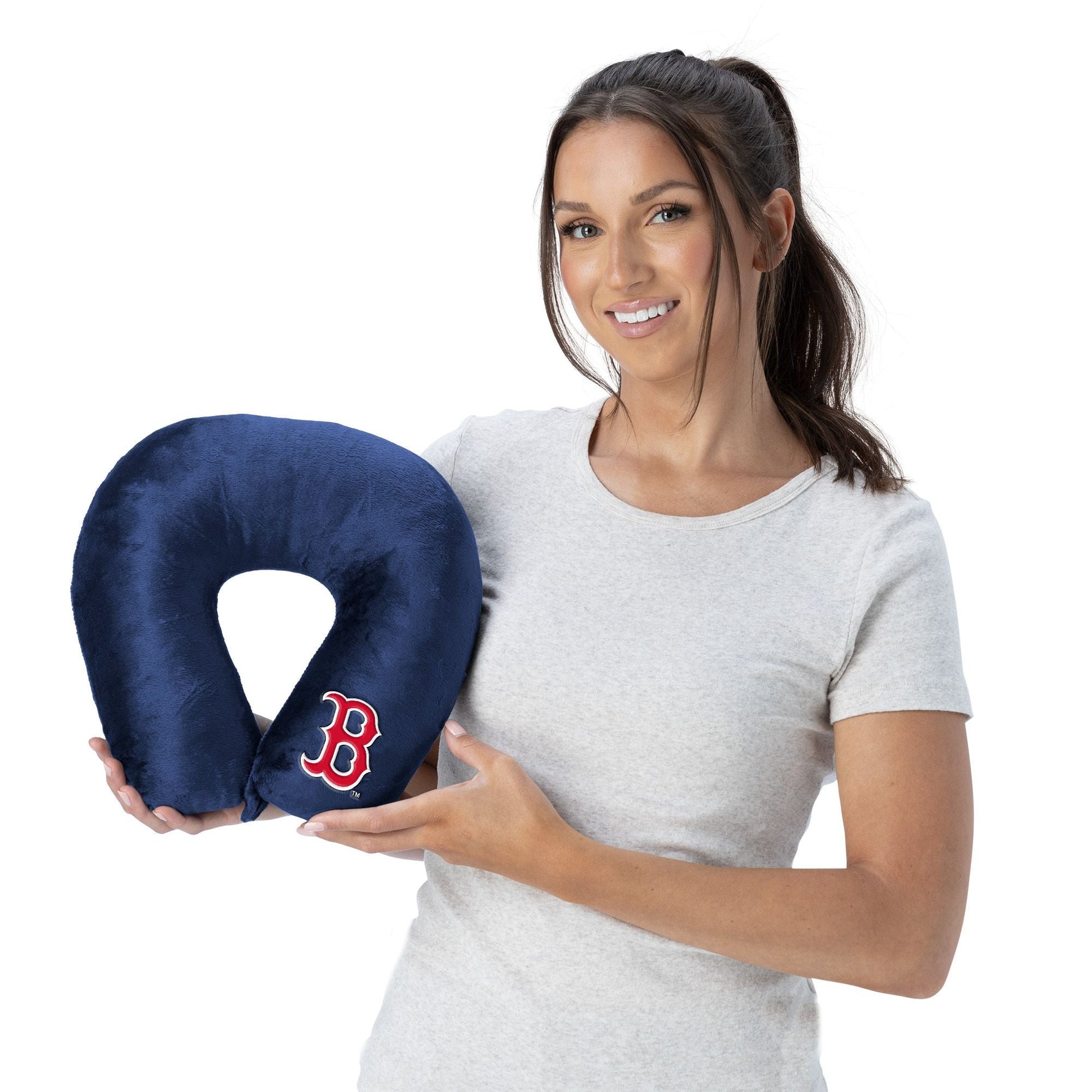 MLB Boston Red Sox Applique Neck Pillow 12x13 Inches - DelightsDownSouth