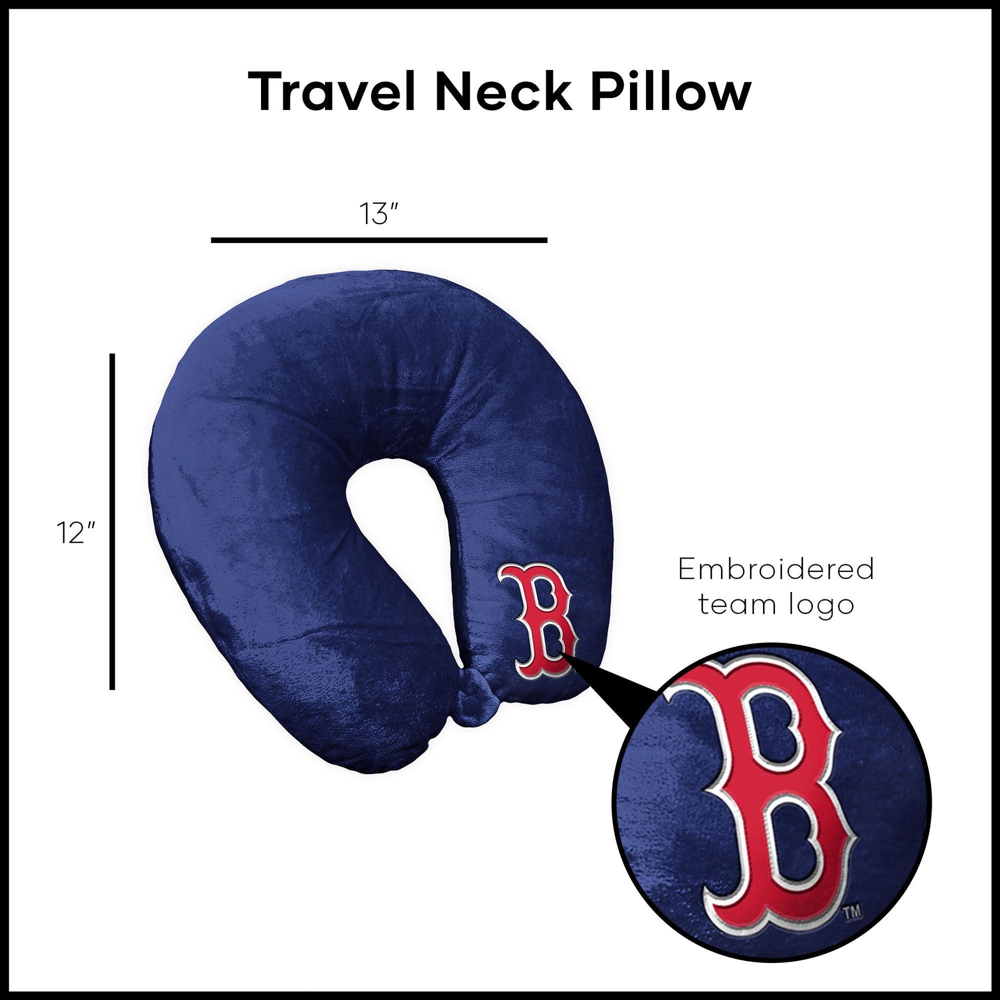MLB Boston Red Sox Applique Neck Pillow 12x13 Inches - DelightsDownSouth