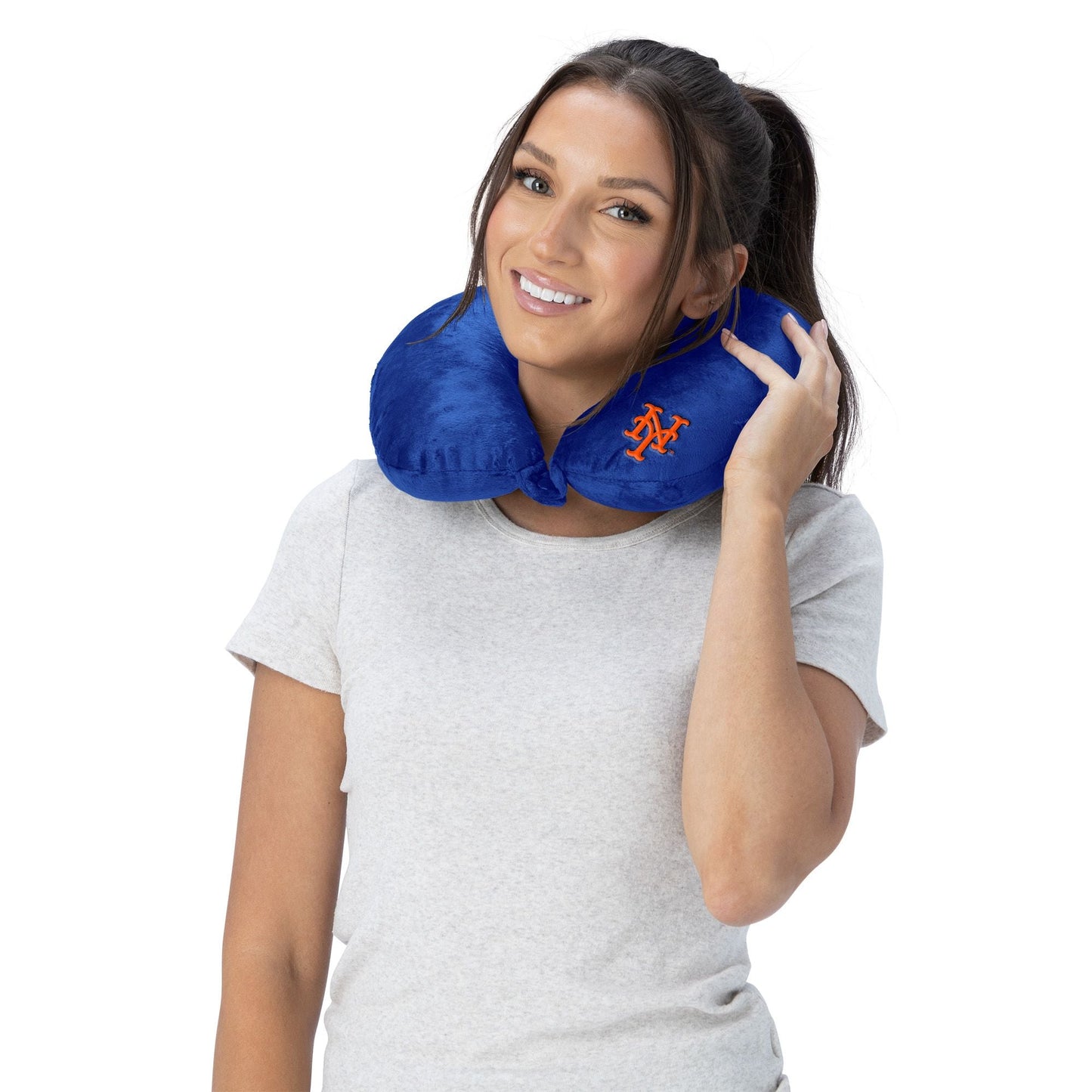 MLB New York Mets Applique Neck Pillow 12x13 Inches - DelightsDownSouth